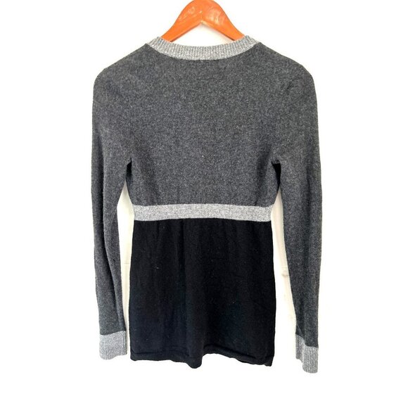 Bergdorf Goodman Knitted Cashmere Cardigan Gray Color-block Size XSmall - Picture 7 of 11